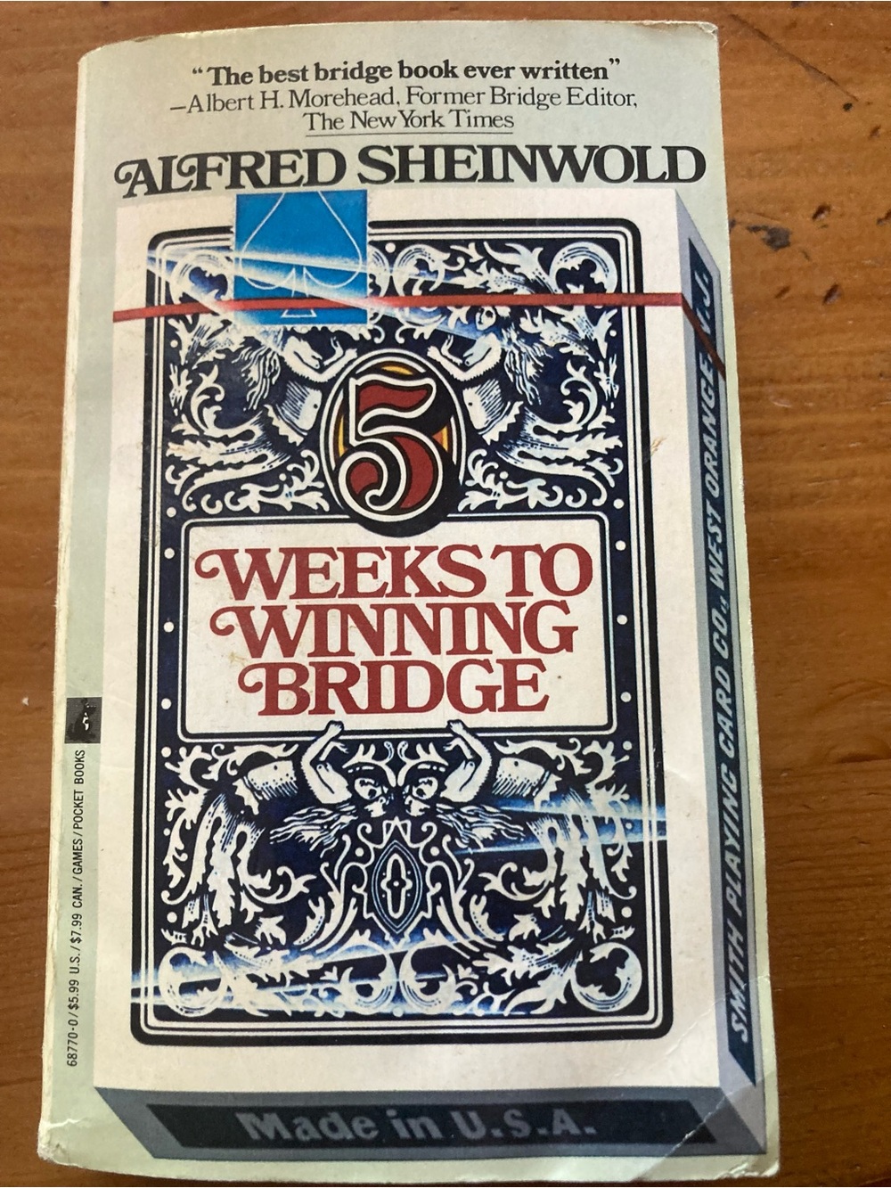 Alfred Sheinwold "5 Weeks to Winning Bridge" Book - White/Blue/Red Cover